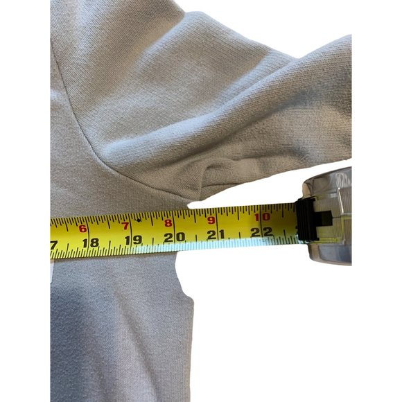 Victoria Secret Pink Crop Hoodie Pullover Long Sleeves Pockets Light Gray Size M - Picture 8 of 10
